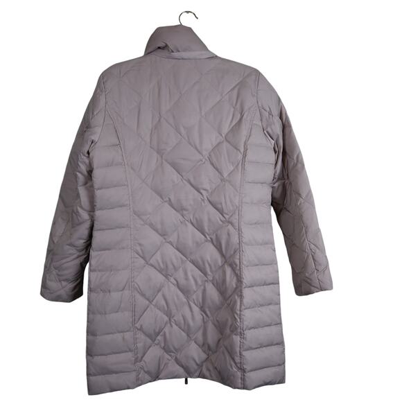 Kenneth Cole Reaction Womens Quilted Long Down Jacket Size Medium Cream Zip Up - Picture 5 of 11